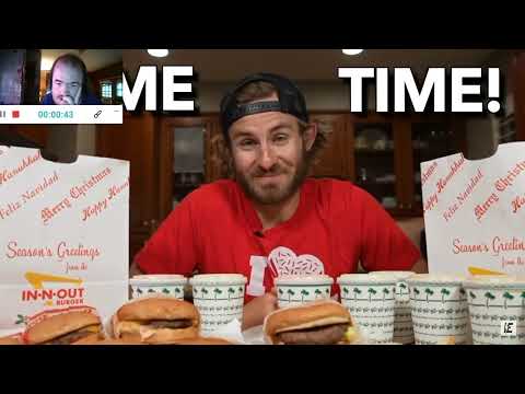 The ENTIRE In N Out Menu Challenge TRIPLED Reaction 88