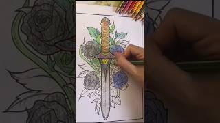 Dagger Tattoos Coloring Page Color Book for Adults