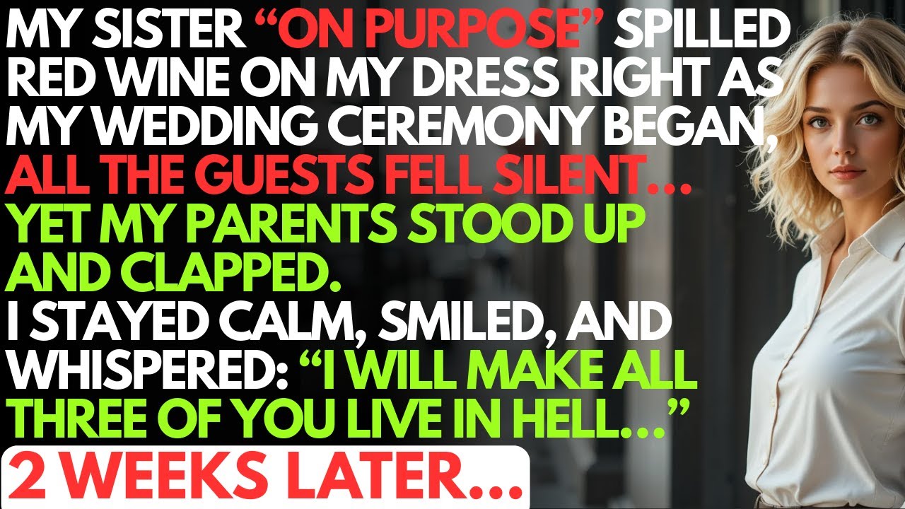 My Sister “Purposely” Spilled Red Wine On My Dress Right As My Wedding Ceremony Began, So I…