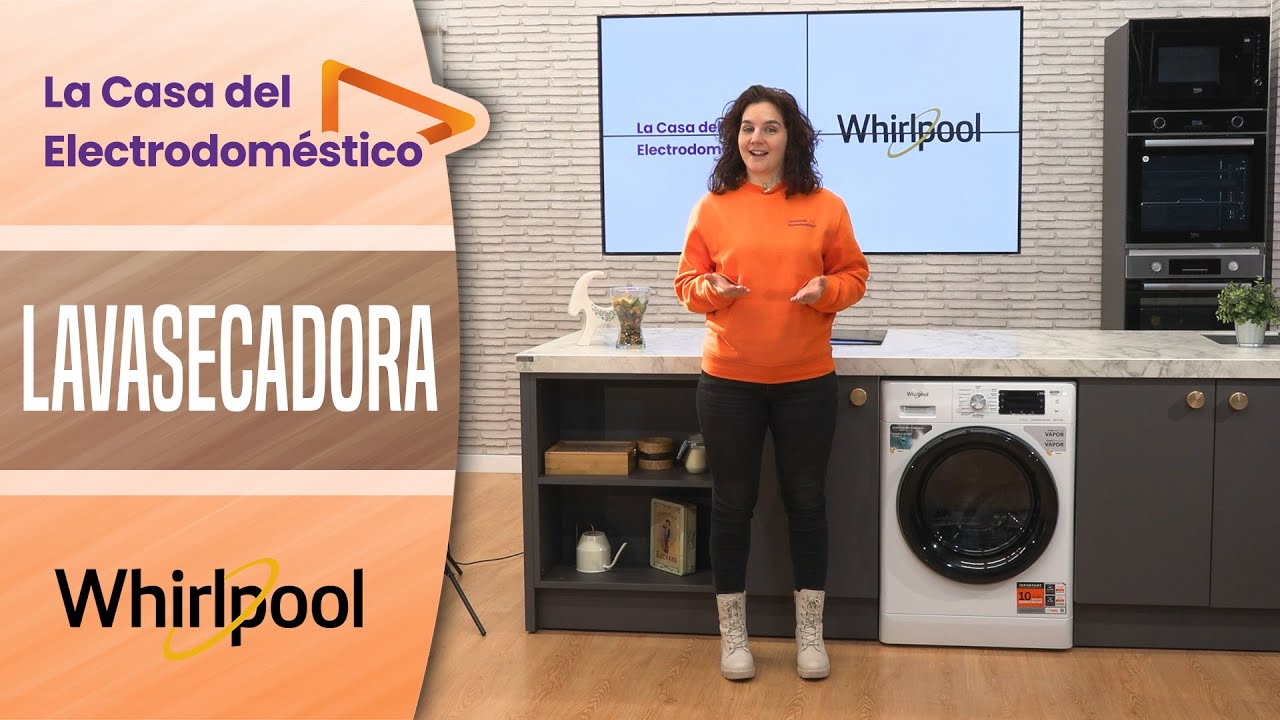 🌞💧WHIRLPOOL LAVASECADORA FFWDD 1074269 BV SPT - Color blanco, 10/7 kg, 1400 rpm, Clase D secado.