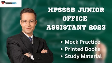 HPSSSB JUNIOR OFFICE ASSISTANT Model Paper 2023, Question Bank, Exam Pattern, Printed Material