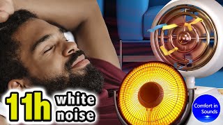 Heater Sounds and Rotating Fan Sounds for sleeping, relaxing, studying | White Noise, Dark Screen