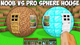 I build this NOOB vs PRO SPHERE ROUND HOUSE in 5 minutes in Minecraft !!! Cursed Base Inside Village