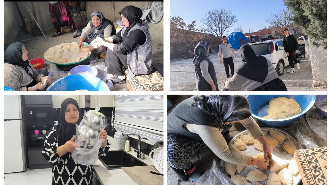 ELMAS BACIMLA KÖYE GELDİK AİLECEK BİRLİKTEYİZ‼️TAŞ FIRININDA BACILARIMA ÇÖREK BÖREK YAPIYORUZ🤌
