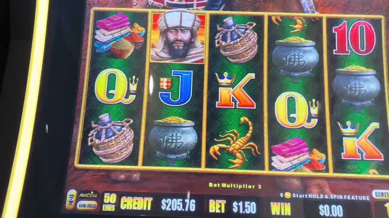Silk Road, dragon link slot, max bet $5.00.