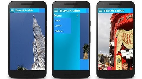 Sidedrawer in Thunkable - Travelguide example.