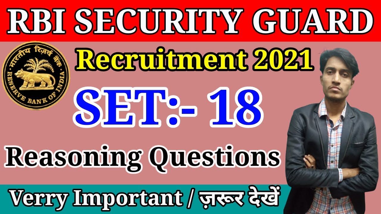 RBI Security Guard Reasoning Previous Year Questions - Set 18