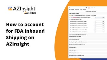 Adding FBA Inbound Shipping cost in AZInsight