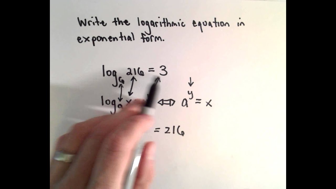 Writing a Logarithm in Exponential Form