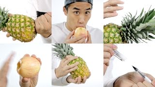 Video thumbnail of "PPAP 🍍🍎✒️ performed with pineapples, apples, and pens."