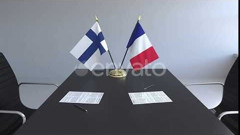 Flags of Finland and France on the Table | Motion Graphics - Envato elements
