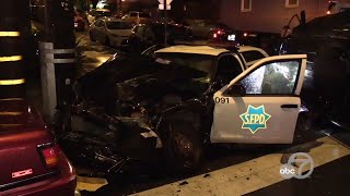 4 SF police officers injured in crash following vehicle pursuit, authorities say