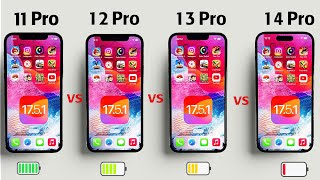 IOS 17.5.1 iPhone Battery Life Test in 2024 iPhone 14 Pro Max vs 13 Pro Max vs 12 Pro Max vs 11 PM