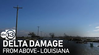 Delta's impacts on Louisiana as seen from the air