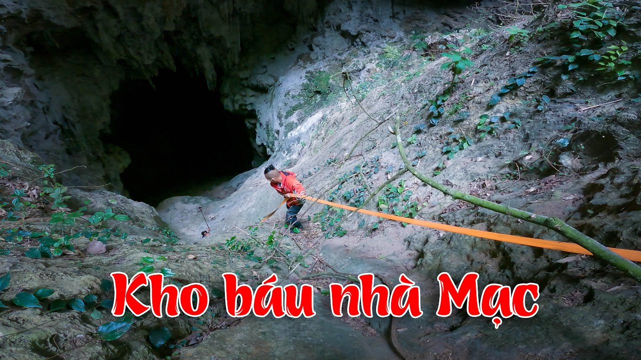 Mạo hiểm đu dây xuống tận cùng kho báu nhà Mạc chân núi thủng Cao Bằng