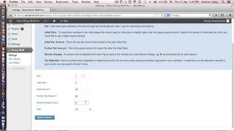 WP Binary MLM Pro - Settings Menu Item