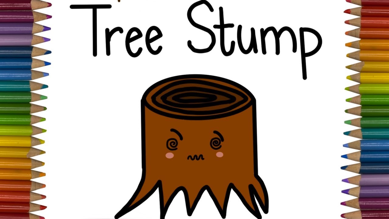 How to Draw a Tree Stump | Easy Drawing Tutorials for Kids by Colours ...
