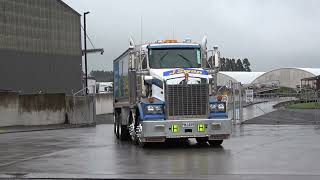 J Swap trucks in and out of the Bell Block yard, Taranaki, New Zealand.