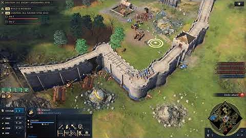 Age of Empires IV - 1 vs 3 Hardest AI As English - Conquest Victory