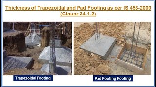 Construction of House Step by Step -Thickness of Trapezoidal and Pad Footing As per IS 456-2000 II