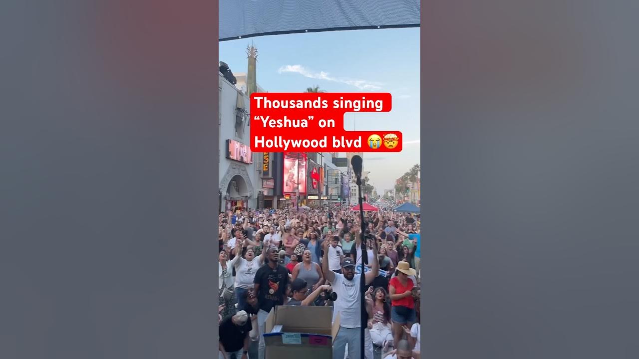 Thousands singing Yeshua on Hollywood blvd! π€― #jesus #worship #revival Thousands singing Yeshua on Hollywood blvd! π€― #jesus #worship #revival