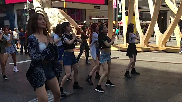 G-IDLE performs LATATA in NY Times Square
