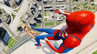 Gta 5 Spiderman Jumping Off Highest Buildings #38 (Euphoria Physics/Ragdolls)