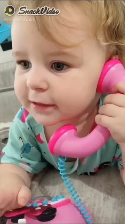 Cute baby👶 talking on ☎telephone 📞A B C