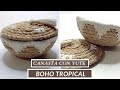 CANASTA BOHO TROPICAL HECHA CON YUTE 0 SISAL