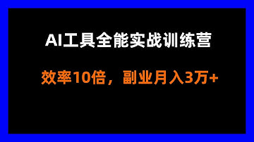 AI工具全能实战训练营：掌握AI应用技能，提升工作效率10倍，副业月入3万+