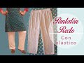 Pantalón recto con elástico ~Tutorial ~Patrones y costura.