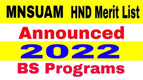 Muhammad Nawaz Sharif University of Agriculture Multan HND Merit List Announced 2022 BS Programs