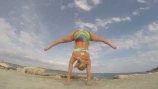 Handstand Straddle Yoga Demo in Mallorca