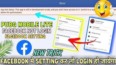 Pubg Mobile Lite Facebook Login App Not Setup Problem Solution !! Pubg Lite Facebook login Solution