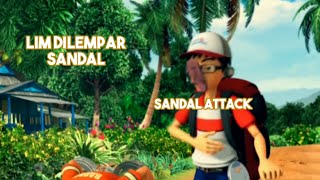 Momen Lucu Lim Dilempar Sandal (Upin dan Ipin Geng Pengembaraan Bermula)