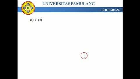 DASAR MYSQL #DATA DEFINITION LANGUAGE(DDL) ALTER TABLE
