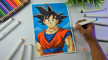 How To Draw Goku | Goku Drawing Dragon Ball Z | Anime Drawing, Step By Step (Colouring Tutorial)