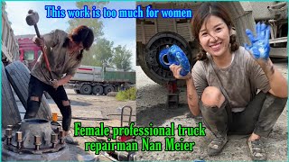 Nan Meier. Talented female mechanic, specializing in repairing heavy trucks