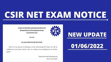 CSIR NET EXAM DATE UPDATE || CSIR OFFICIAL NOTIFICATION || CSIR NET EXAM DATE 2022 || CSIR NET HRDG