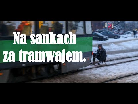 Na sankach za tramwajem - Elbląg