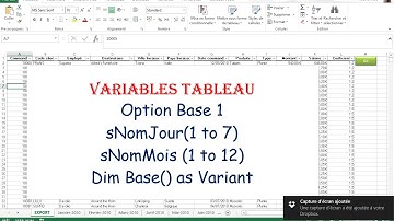 Formation Excel n°57 - Variables tableau VBA - 1 ou 2 dimensions - Exercice pratique