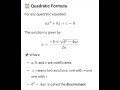 Quadratic equation formula #shorts # viralshorts #youtubeshorts #mathsbasicformulas