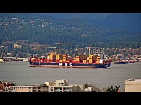 MSC Boston Departure — Incredible Windscreen Bow Container Ship