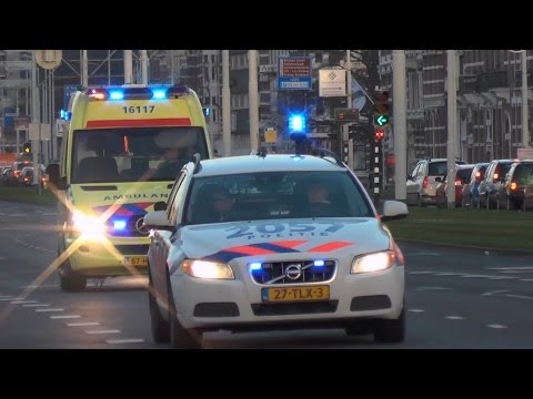 SPOEDTRANSPORT met zwaargewonde politieagent naar het EMC vanaf Waddinxveen