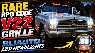 Installing the Rarest C10 Squarebody Grille! RPO V22 Package + Bliauto LED Headlights