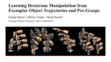 Learning Dexterous Manipulation from Exemplar Object Trajectories and Pre-Grasps