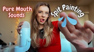 Asmr Fast And Aggressive Spit Painting Pure Wet Dry Mouth Sounds With Hand Movements