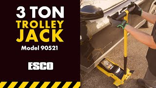 ESCO - 3 Ton Trolley Jack New Handle - Super Low Profile Jack [90521] by Equipment Supply Company 1,278 views 4 years ago 1 minute, 25 seconds