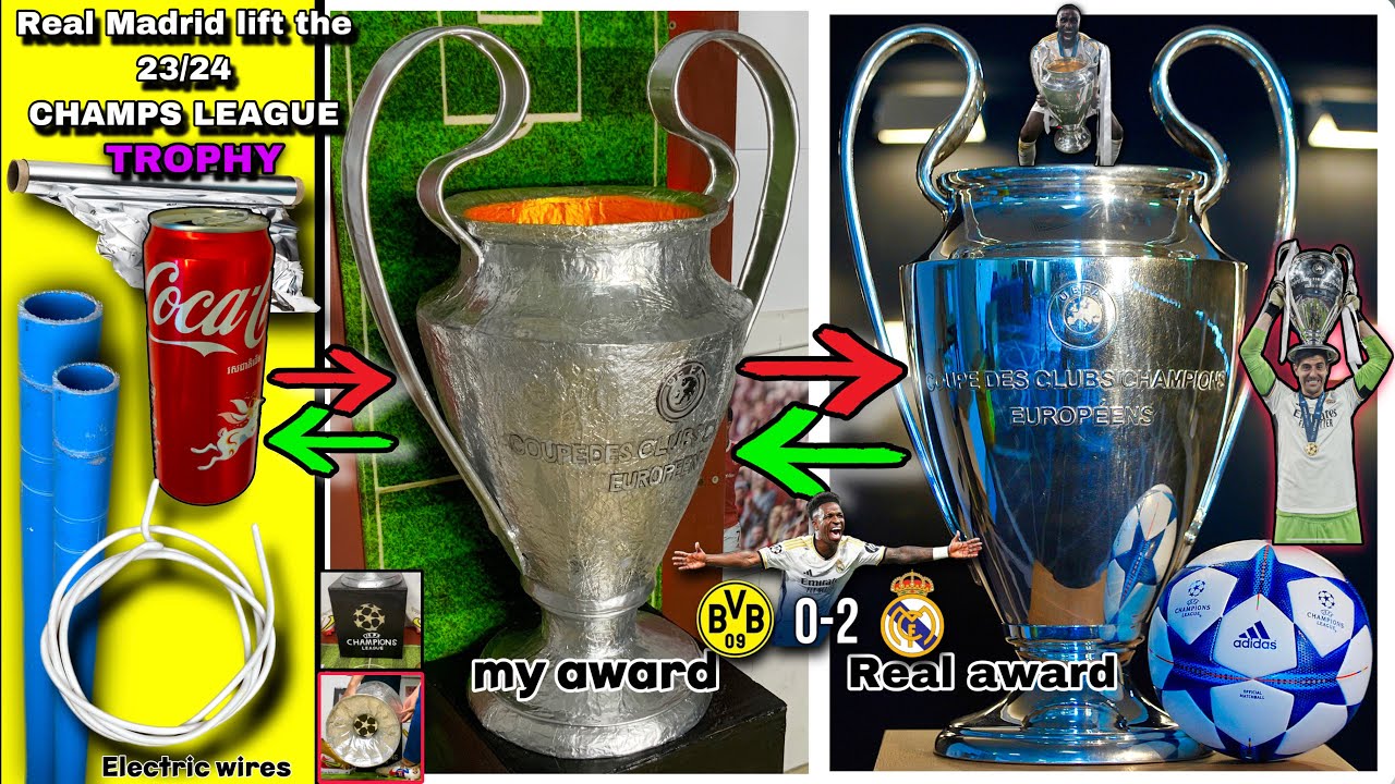 How to make UEFA Champions League Trophy from cardboard! #championsleague 