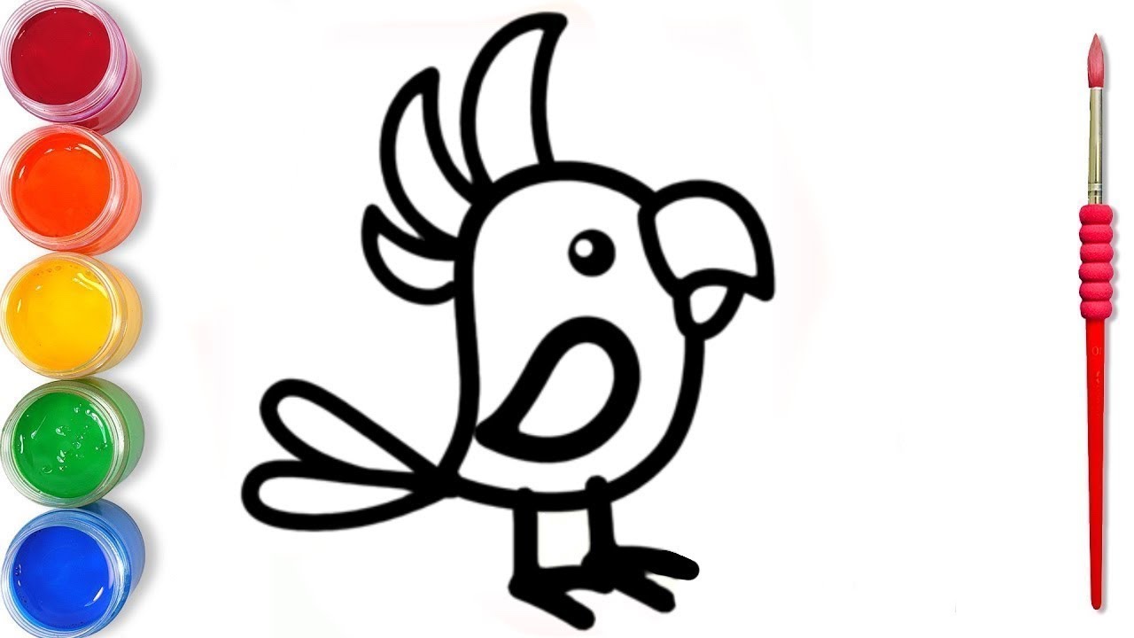 Bolalar uchun Qush rasm chizish | Drawing Cute bird for children ...